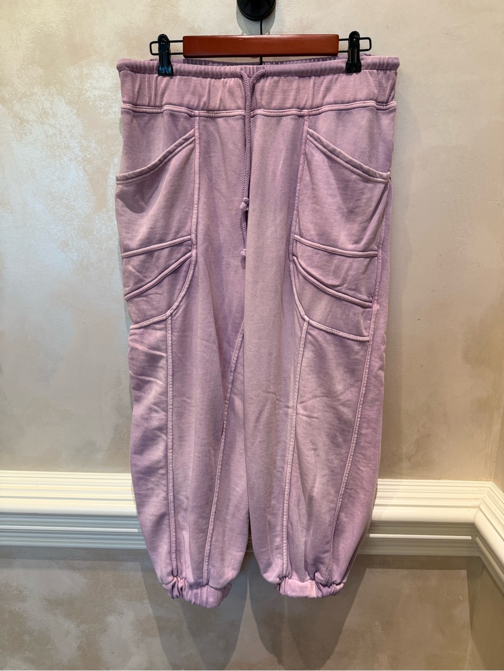 Lavender Cargo Joggers with Drawstring Waist